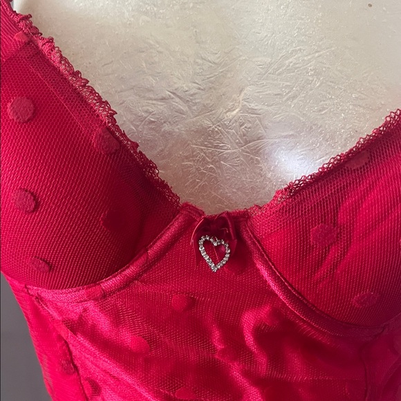 Vintage Seductive Wear by Cinema Etoile Red Lace Chemise - Picture 3 of 5